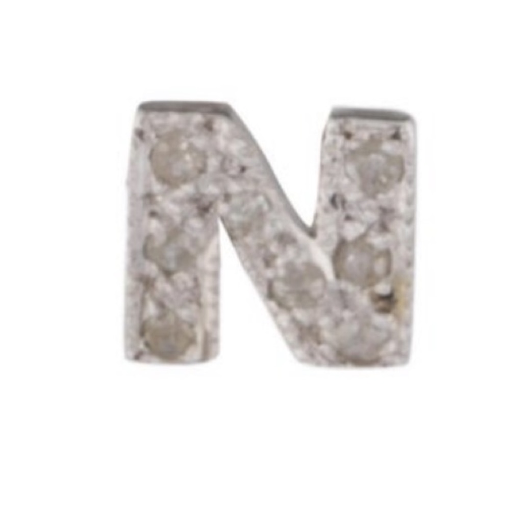 “N” diamond earring